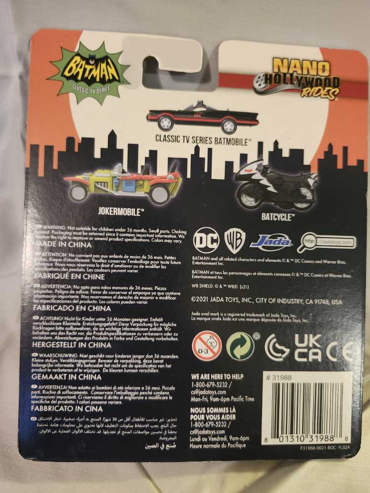 Jada Toys Dc Comics Batman: The Classic Tv Series 1.65” Nano 3-pack Die-cast Cars Toys For Kids And Adults - Jada Toys (Jada Die Cast) action figure collectible [Barcode 801310319888] - Main Image 2