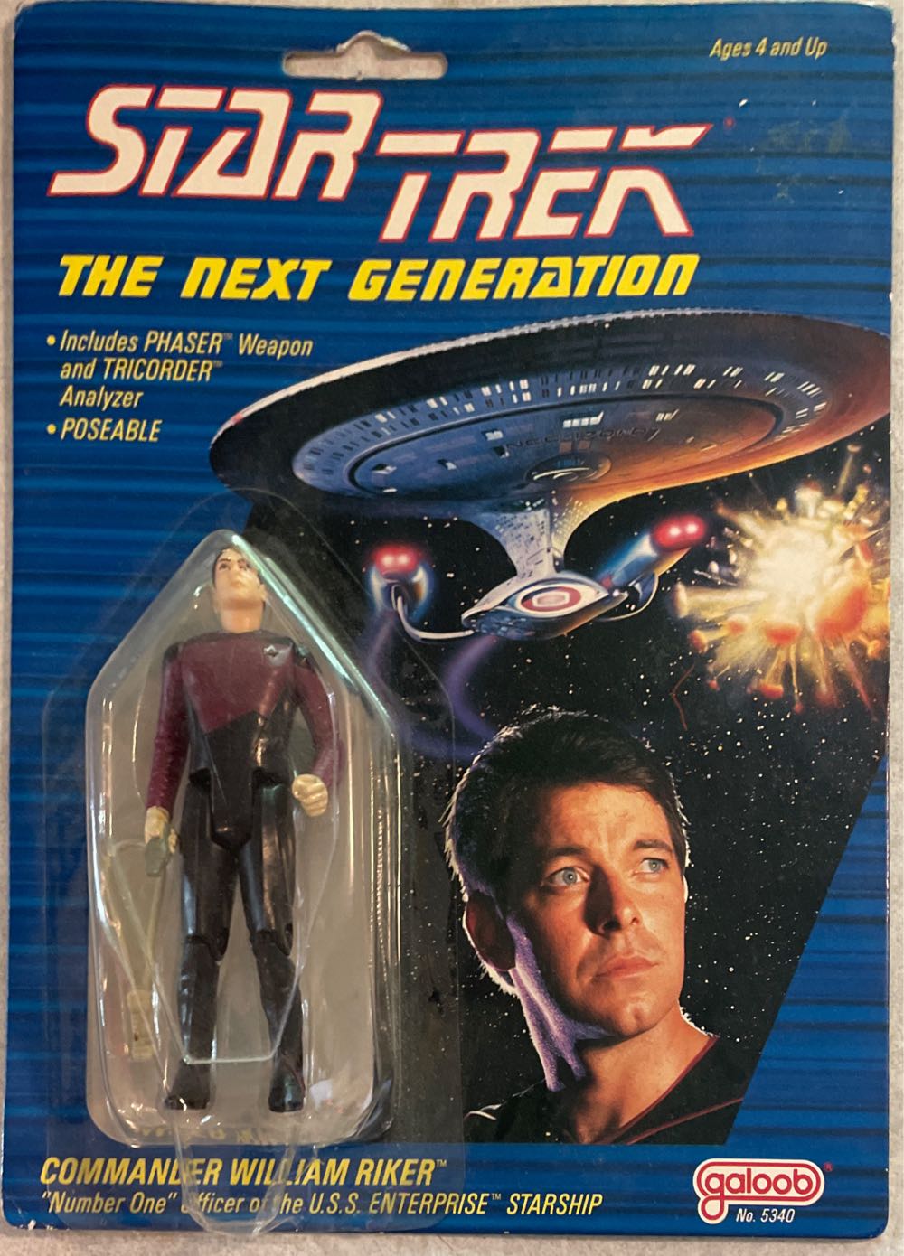 Commander William Riker - Galoob (Star Trek TNG) action figure collectible [Barcode 047246053407] - Main Image 4