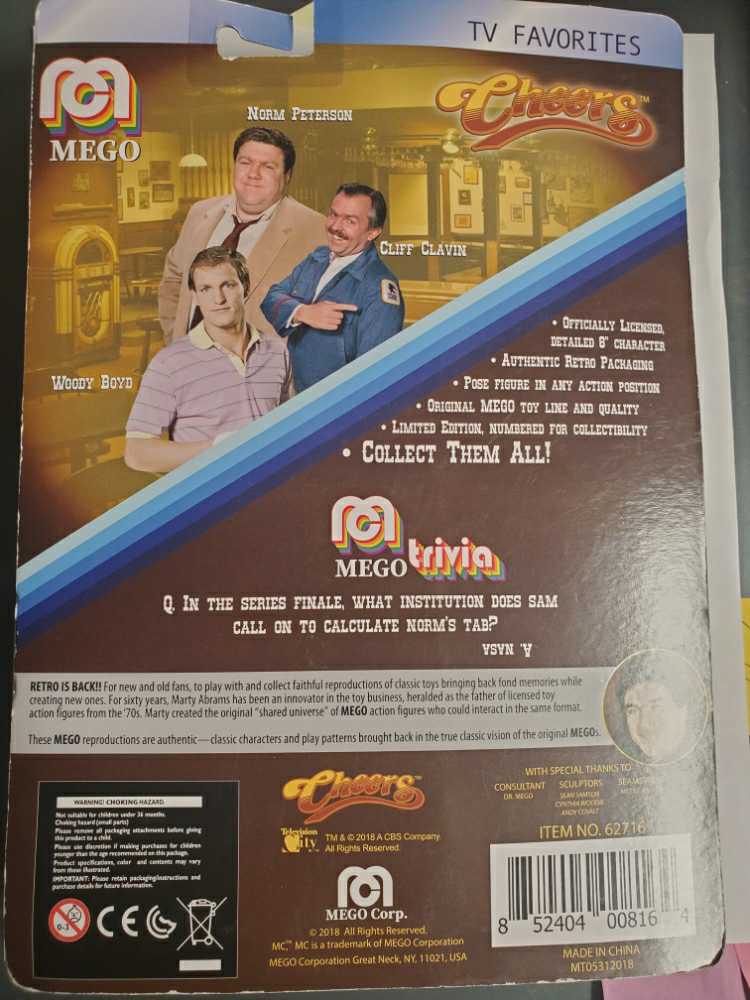 Norm Peterson - MEGO Corp. (Cheers) action figure collectible [Barcode 852404008164] - Main Image 2
