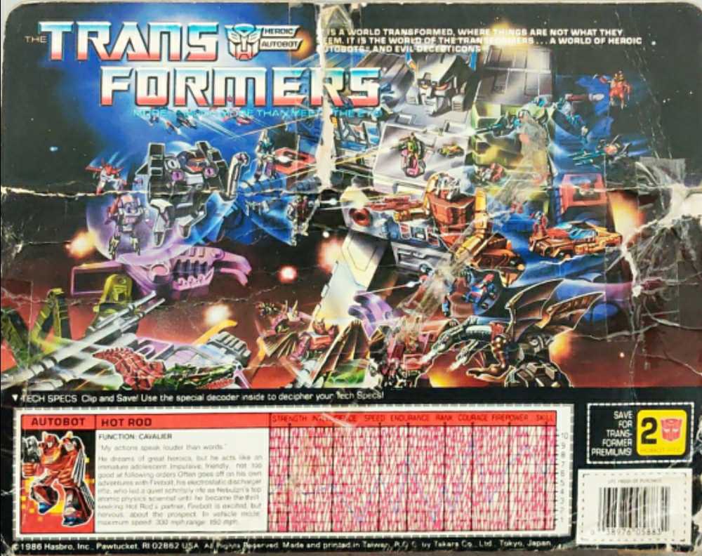 Transformers G1 Hot Rod With Firebolt Targetmaster - Hasbro (Transformers Box Only) action figure collectible [Barcode 038976058831] - Main Image 2