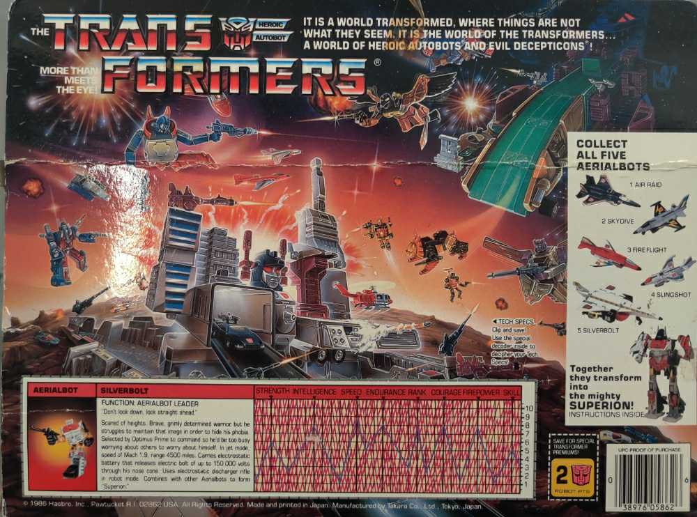 Silver Bolt - Deluxe Class - Hasbro (1985) action figure collectible [Barcode 038976058626] - Main Image 2