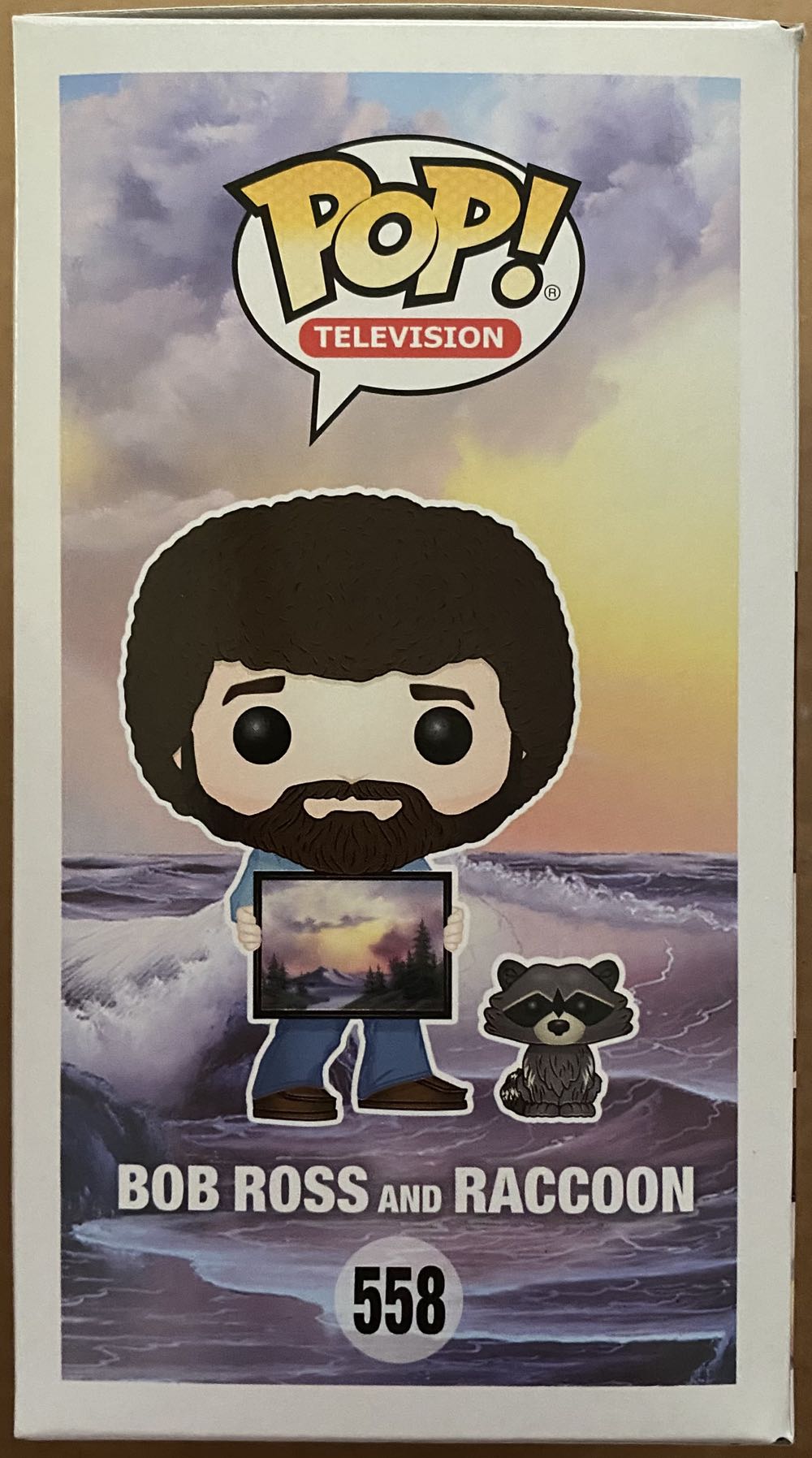 Pop! Television (Bob Ross): #558 Bob Ross And Raccoon - Funko (Bob Ross The Joy Of Painting) action figure collectible [Barcode 889698257015] - Main Image 2