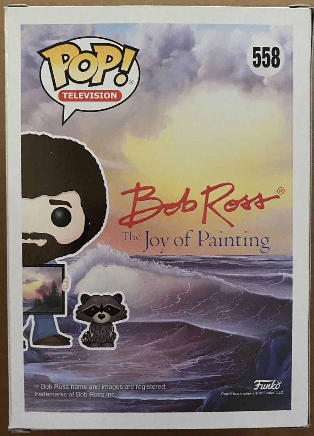 Pop! Television (Bob Ross): #558 Bob Ross And Raccoon - Funko (Bob Ross The Joy Of Painting) action figure collectible [Barcode 889698257015] - Main Image 3