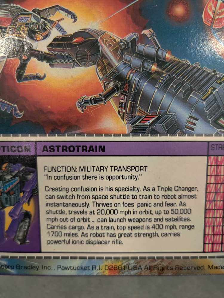 Astrotrain 1st Triple Changer Boxed - Hasbro (1985) action figure collectible - Main Image 3