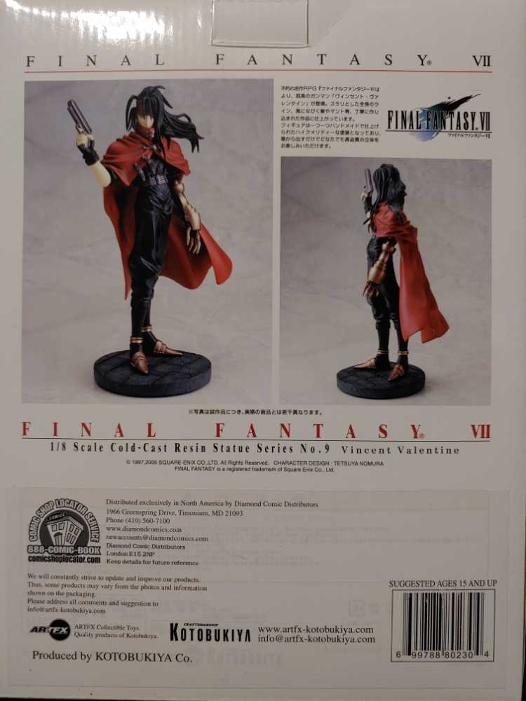 Final Fantasy VII: Vincent - Kotobukiya Co. Ltd. (Final Fantasy VII) action figure collectible [Barcode 699788802304] - Main Image 2