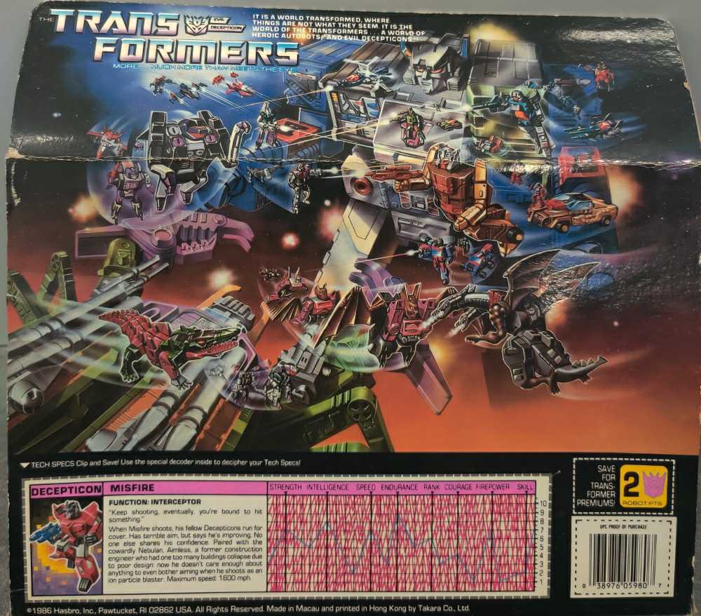 Misfire With Aimless Targetmaster  - Hasbro (1987) action figure collectible [Barcode 038976059807] - Main Image 2