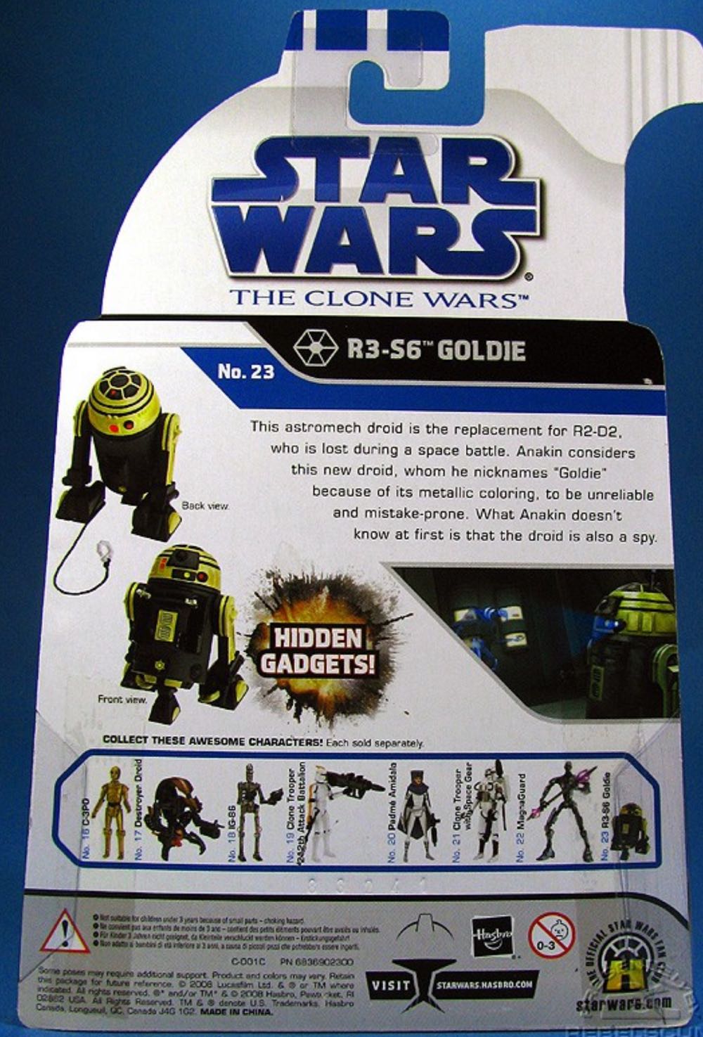 R3-S6 Goldie - Hasbro (The Clone Wars (2008 - 2009)) action figure collectible [Barcode 653569350491] - Main Image 2