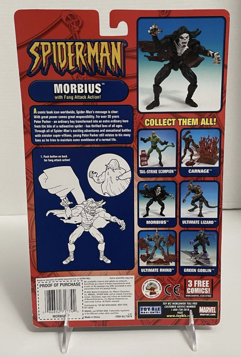 Morbius - Toy Biz (Marvel (Spider-man)) action figure collectible [Barcode 086892718742] - Main Image 4
