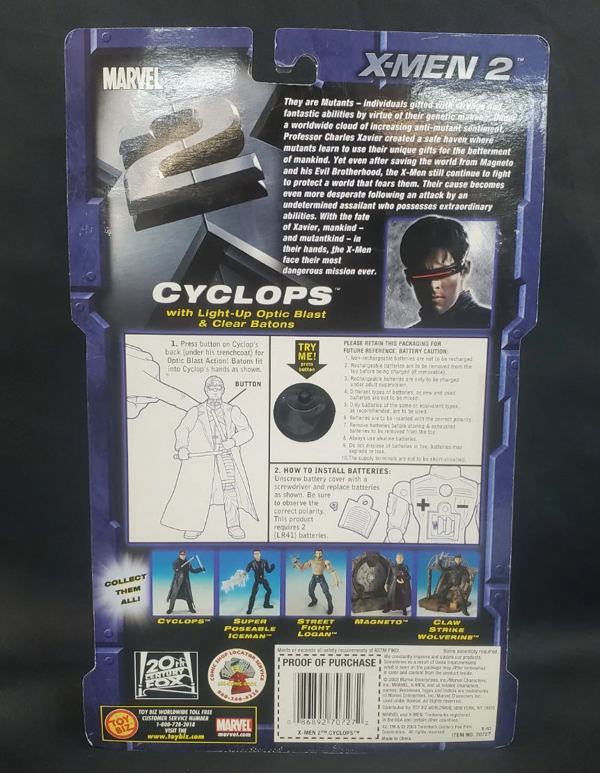 Cyclops - Toy Biz (Marvel (X-Men Movies)) action figure collectible [Barcode 086892707272] - Main Image 3