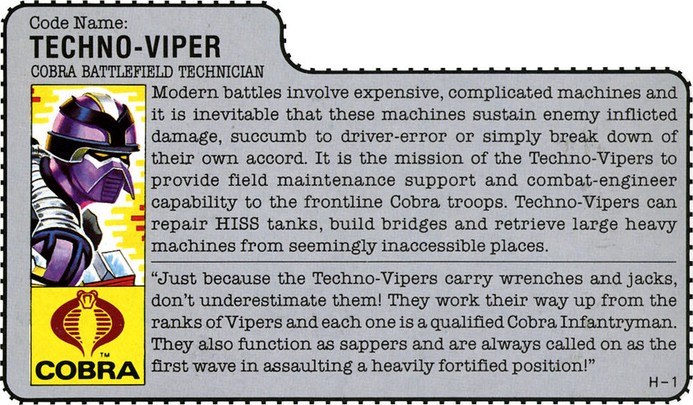 #16 | Techno-Viper: Cobra Battlefield Technician - Hasbro action figure collectible - Main Image 3