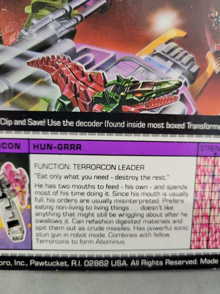 Transformers G1 Abominus Terrorcons 5-Pack (Blot, Cutthroat, Hun-Gurrr, Rippersnapper & Sinnertwin) (KO) - Unknown (The Transformers) action figure collectible [Barcode 038976058701] - Main Image 4
