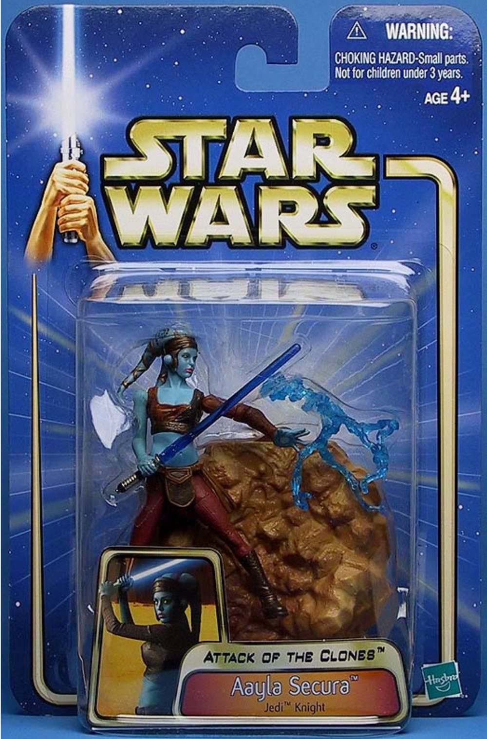 Aayla Secura (Jedi Knight) - Hasbro (Star Wars: Saga-Blue: 3”) action figure collectible [Barcode 076930849286] - Main Image 1