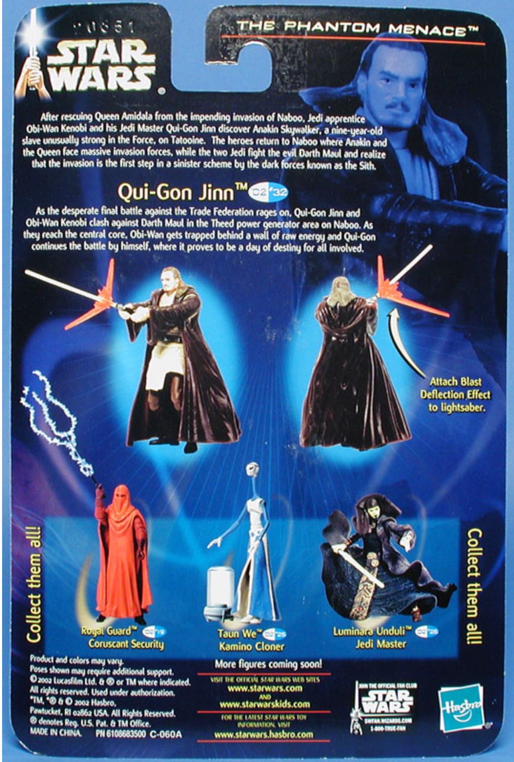 Qui-Gon Jinn (Jedi Master) - Hasbro (2002-2003 Star Wars Saga) action figure collectible [Barcode 076930848012] - Main Image 2