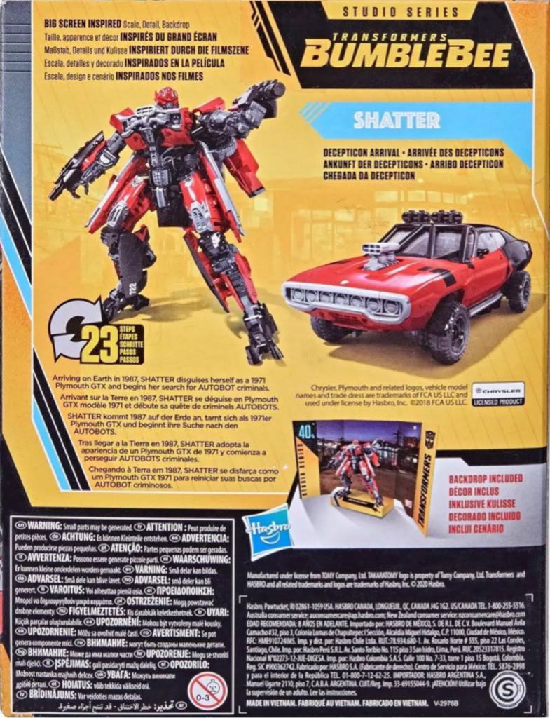 Transformers Buzzworthy Bumblebee: Studio Series #40BB: Shatter - Hasbro/Takara (Transformers Buzzworthy Bumblebee) action figure collectible [Barcode 5010993777594] - Main Image 2