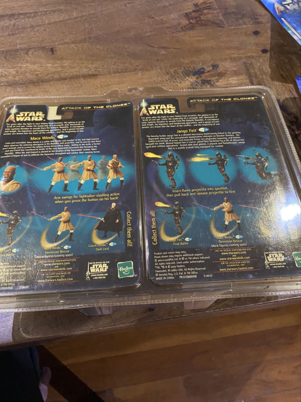 Hasbro Star Wars Attack Of The Clones Jango Fett & Mace Windu ...  action figure collectible [Barcode 076930267936] - Main Image 2