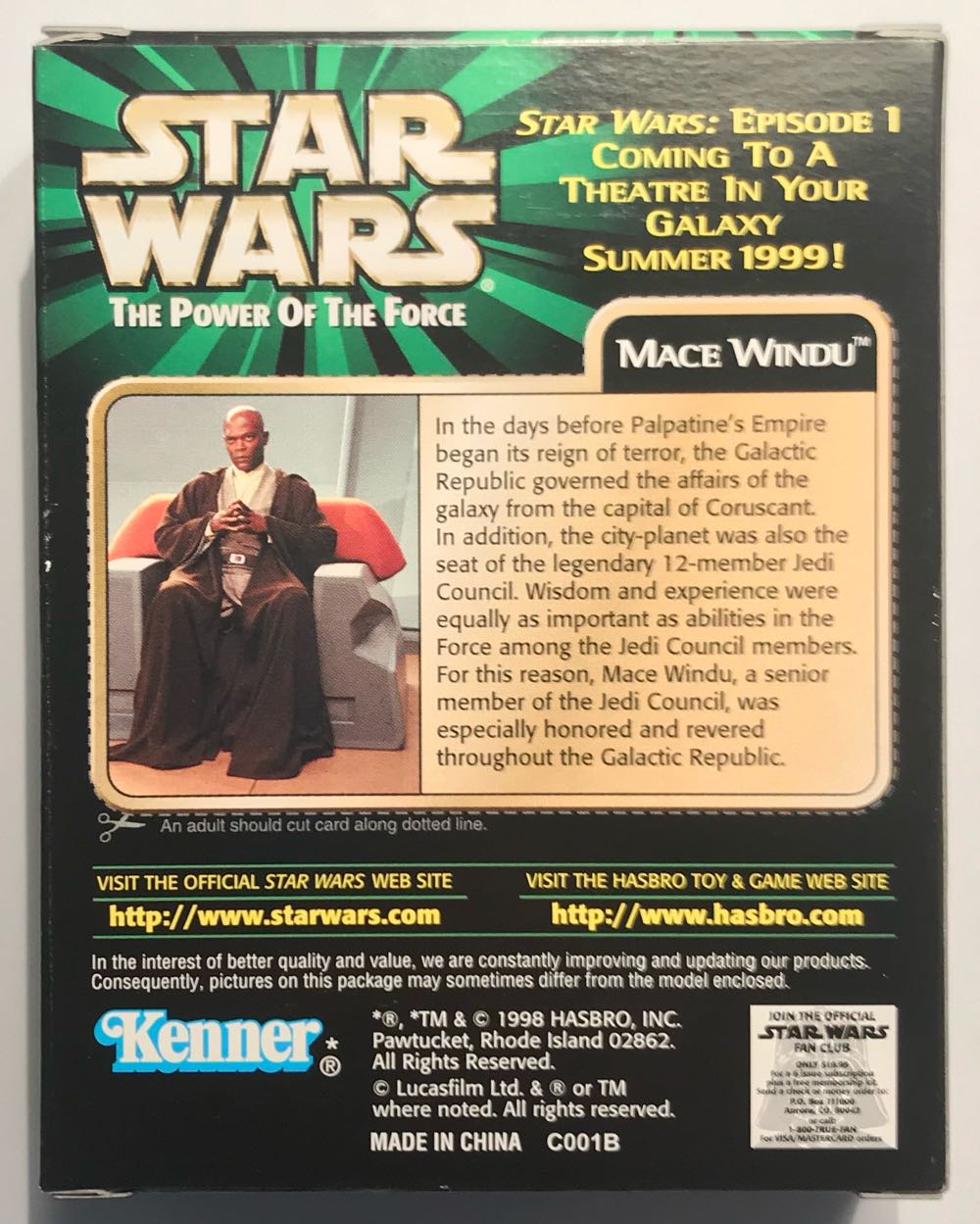 Mace Windu - Kenner / Hasbro (The Power Of The Force (1998 - 2000)(Episode I Sneak Preview)) action figure collectible - Main Image 2