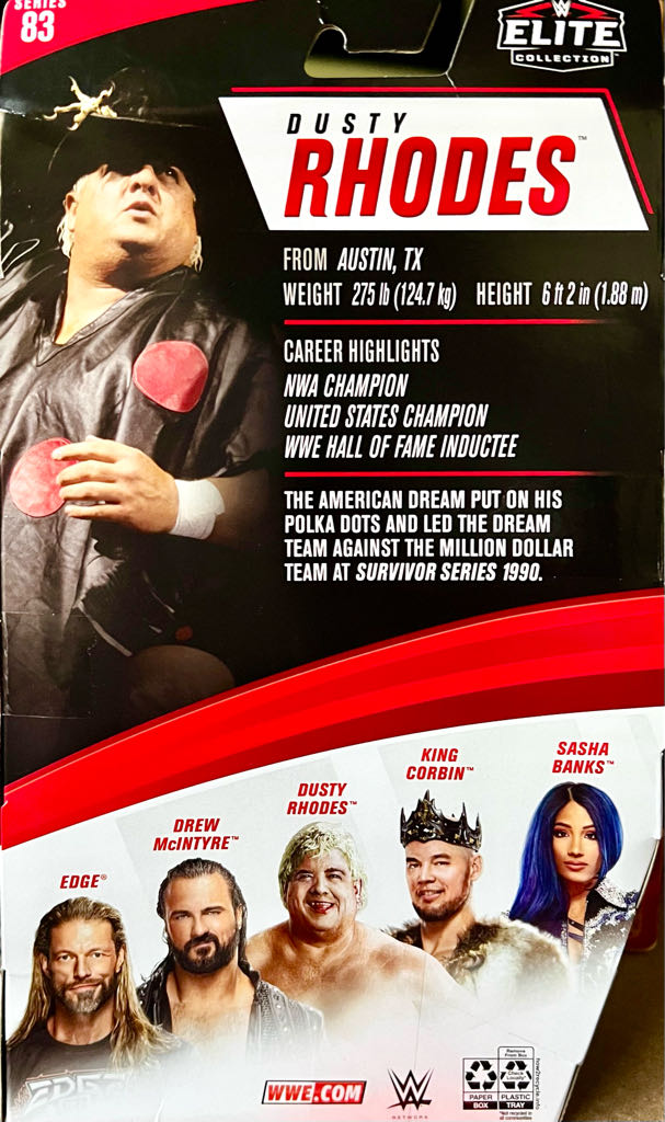 Dusty Rhodes - Mattel (WWE Elite Series 83) action figure collectible [Barcode 887961921892] - Main Image 2