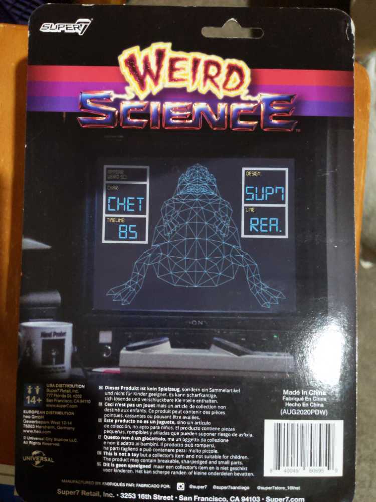 Toad Chet - Super 7 / ReAction Figures (Weird Science) action figure collectible [Barcode 840049808959] - Main Image 2