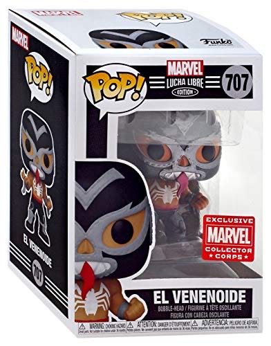 Funko Pop! Marvel Collector Corps Exclusive Lucha Libre #707 Metallic El Venenoide W Free Acrylic Case  action figure collectible [Barcode 889698565776] - Main Image 1