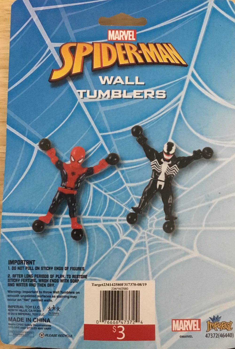 Spider-Man Wall Tumblers - Imperial Toy action figure collectible [Barcode 076666473724] - Main Image 2