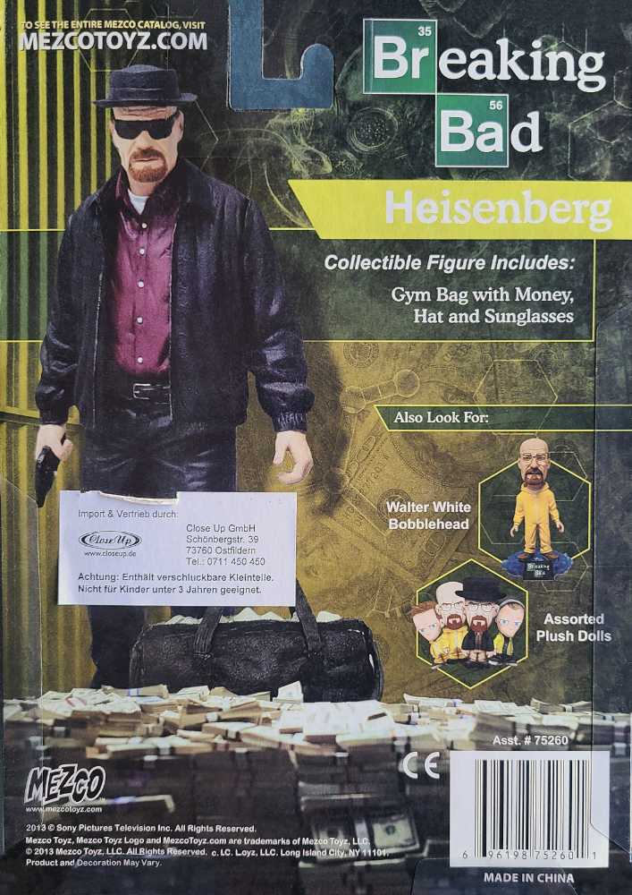Breaking Bad Figure Heisenberg In Grey Jacket Variant  - Mezco (Breaking Bad) action figure collectible [Barcode 696198752601] - Main Image 2