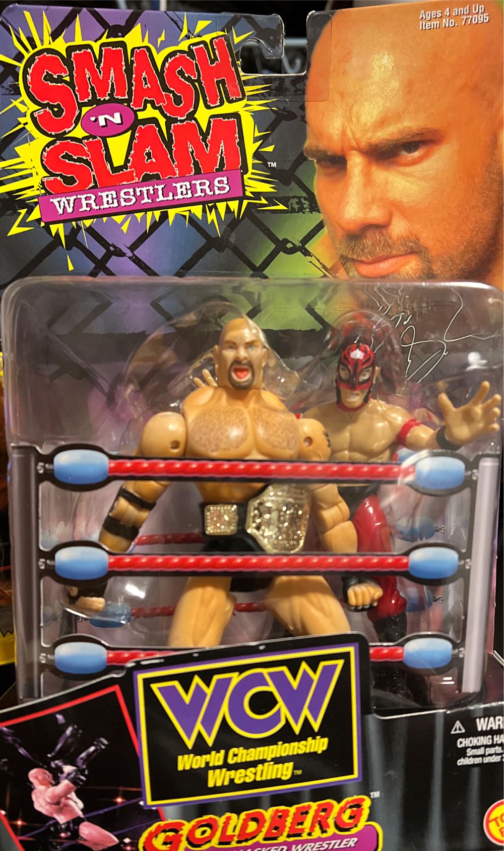 Wcw Goldberg W Masked Wrestler Wcw Toy Biz New - Toy Biz (WCW Wrestling) action figure collectible [Barcode 035112770954] - Main Image 2