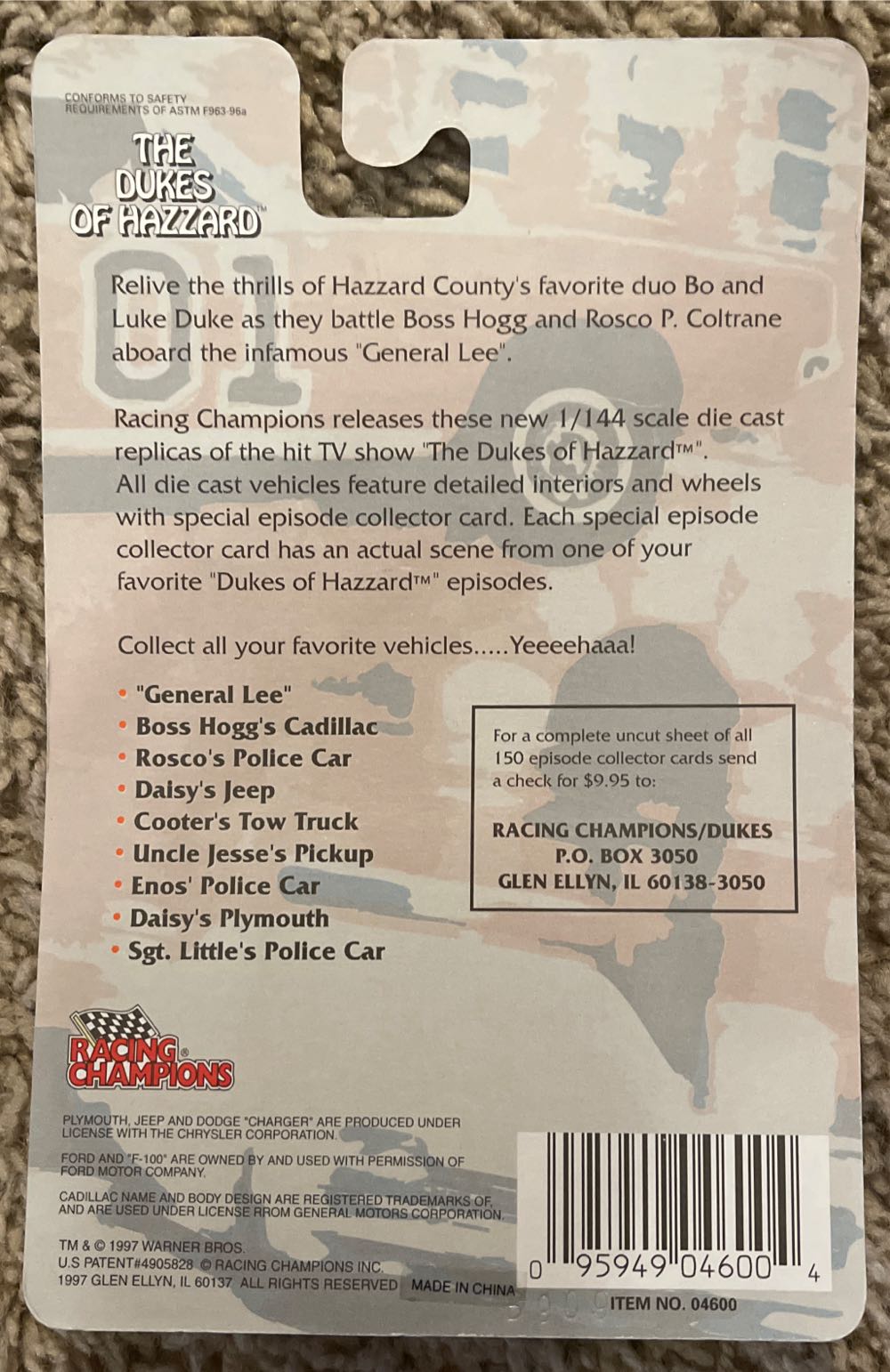 The Dukes Of Hazzard 1 144 Scale Die Cast Vehicle General Lee Car  action figure collectible [Barcode 095949046004] - Main Image 2