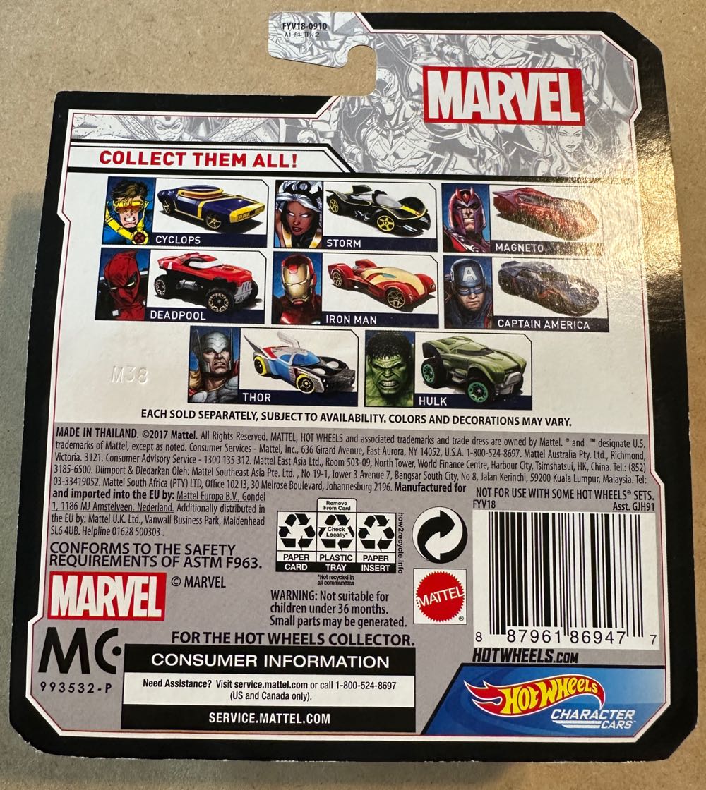 Hot Wheels Character Cars: Cable First Appearance - Mattell (X-Men) action figure collectible [Barcode 746775305086] - Main Image 2