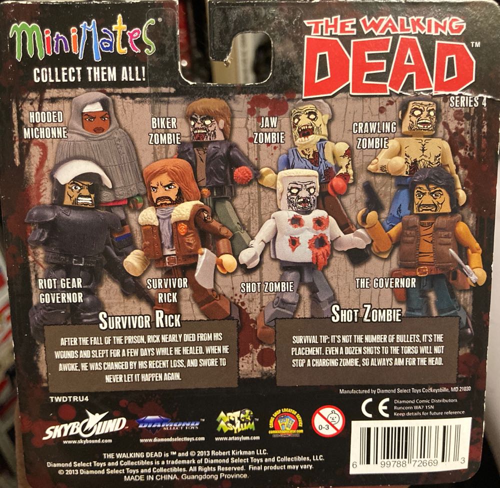 Minimates The Walking Dead Survivor Rick & Shot Zombie Tru Series 4 - Diamond Select Toys (Horror) action figure collectible [Barcode 699788726693] - Main Image 2
