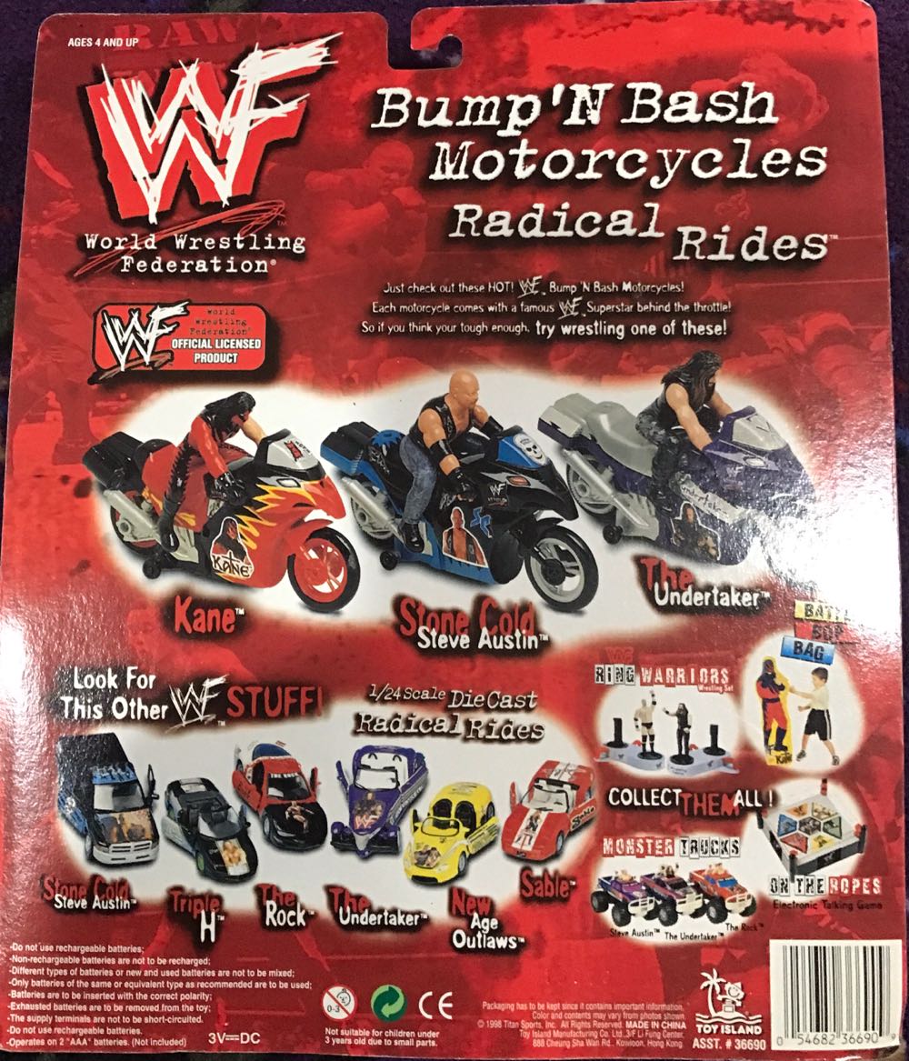 WWE Motorcycle Steve Austin  action figure collectible [Barcode 054682366909] - Main Image 2