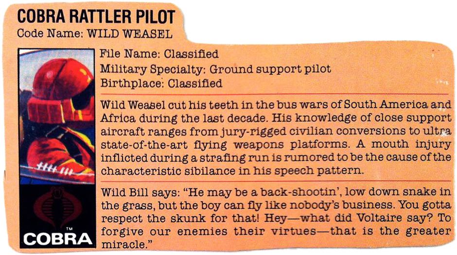 Wild Weasel - Hasbro (G.I. Joe: A Real American Hero) action figure collectible - Main Image 3