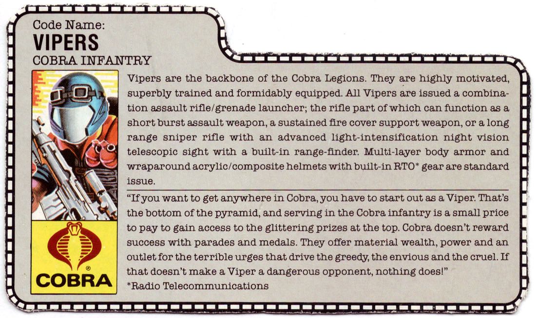 Cobra - Vipers (v1) - Hasbro (GI Joe - A Real American Hero) action figure collectible - Main Image 3