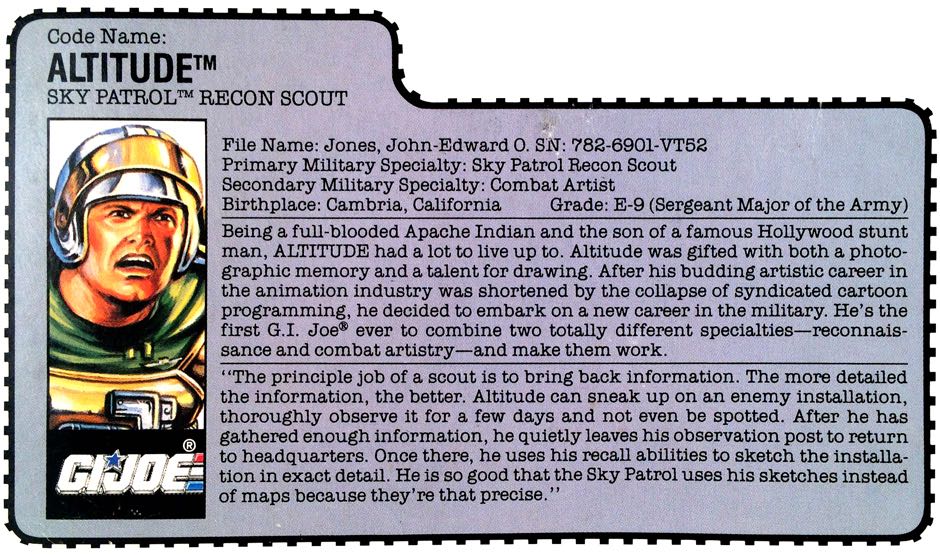 Altitude: Recon Scout (Sky Patrol) - Hasbro (GI Joe Vintage) action figure collectible - Main Image 3