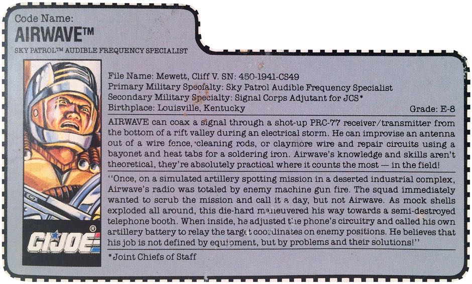 Airwave V1 - Hasbro - G.I. Joe (G I Joe Sky Patrol) action figure collectible - Main Image 3