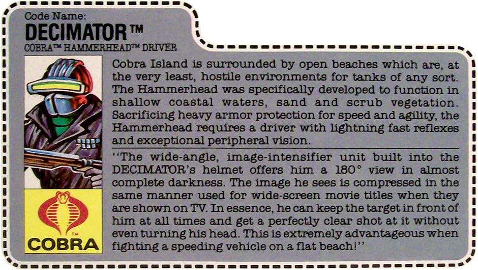 Decimator: Hammerhead Driver - Hasbro (G.I. Joe: A Real American Hero) action figure collectible - Main Image 3