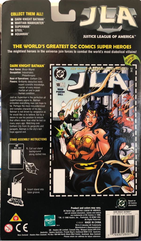 Batman [Dark Knight] - Kenner (Justice League America (JLA)) action figure collectible [Barcode 076930260012] - Main Image 2