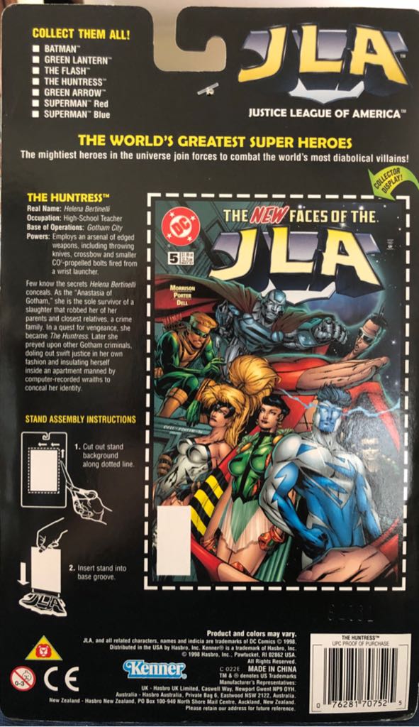The Huntress - Hasbo / Kenner (DC: JLA: 6”) action figure collectible [Barcode 076281707525] - Main Image 2