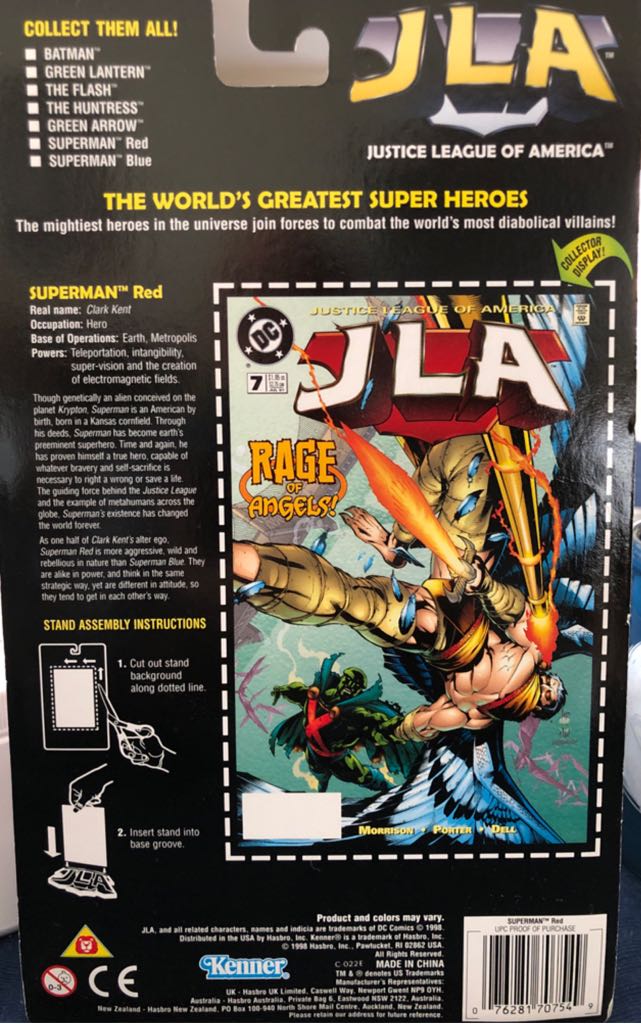 JLA: Superman Red - Hasbo / Kenner (JLA: Justice League of America) action figure collectible [Barcode 076281707549] - Main Image 2