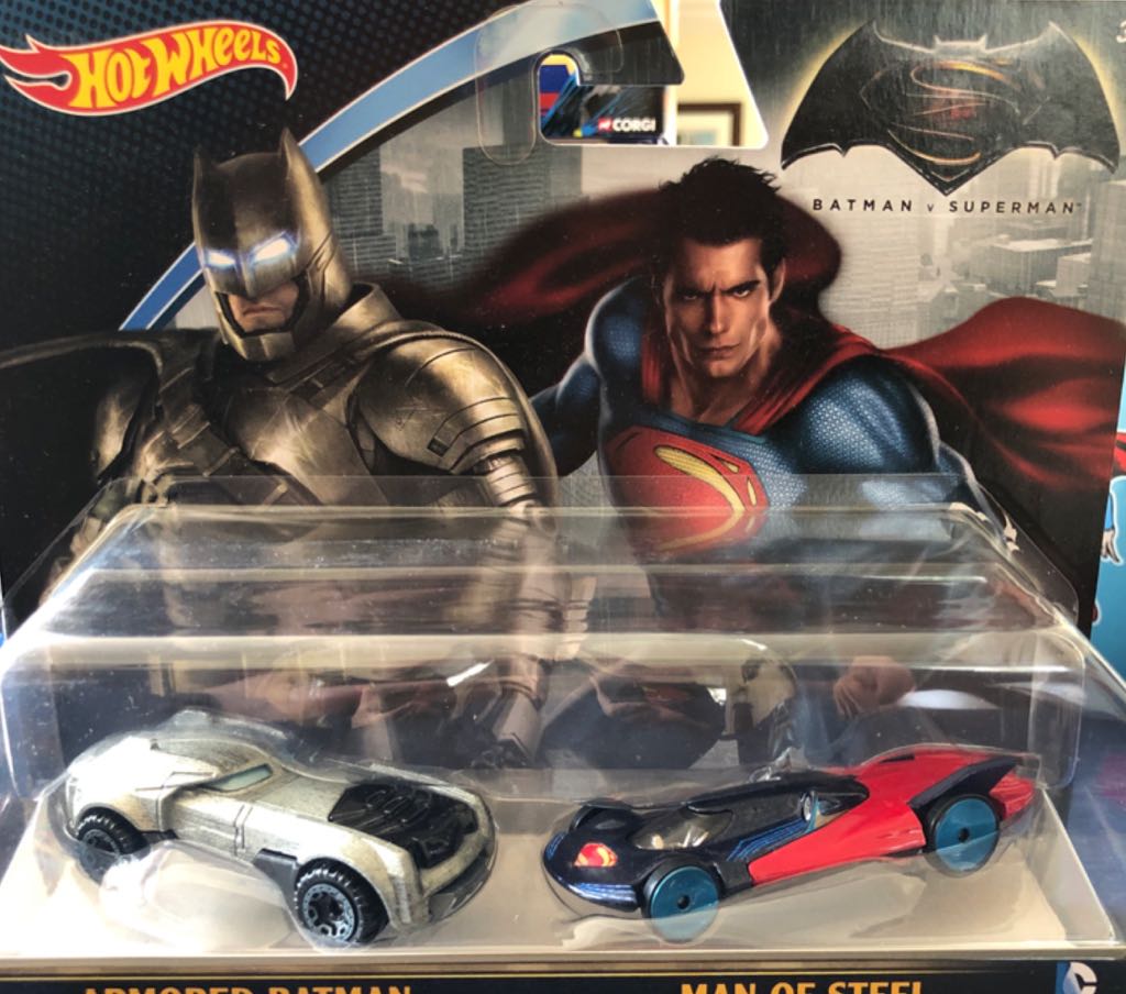 Hot Wheels Superman V Batman Armored Batman/ Man Of Steel 2 Pack - Hot Wheels (Mattel) (Hot Wheels Batman V Superman) action figure collectible [Barcode 887961228892] - Main Image 1
