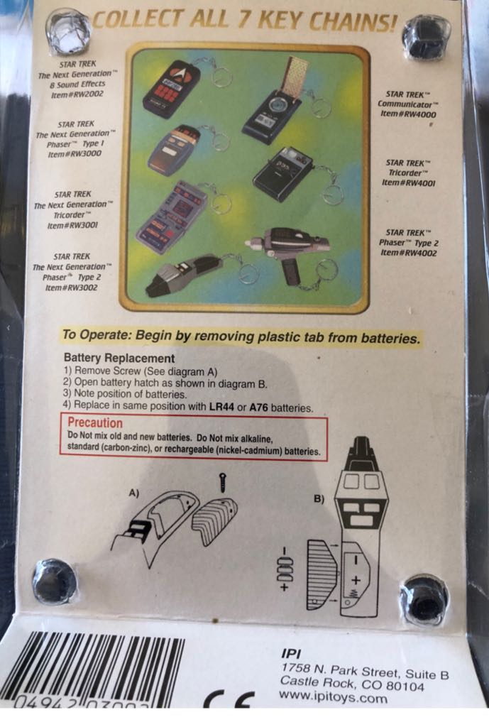 Star Trek TNG Phaser Type 2 - IPI (Stsr Trek Keychain) action figure collectible [Barcode 704942030025] - Main Image 2
