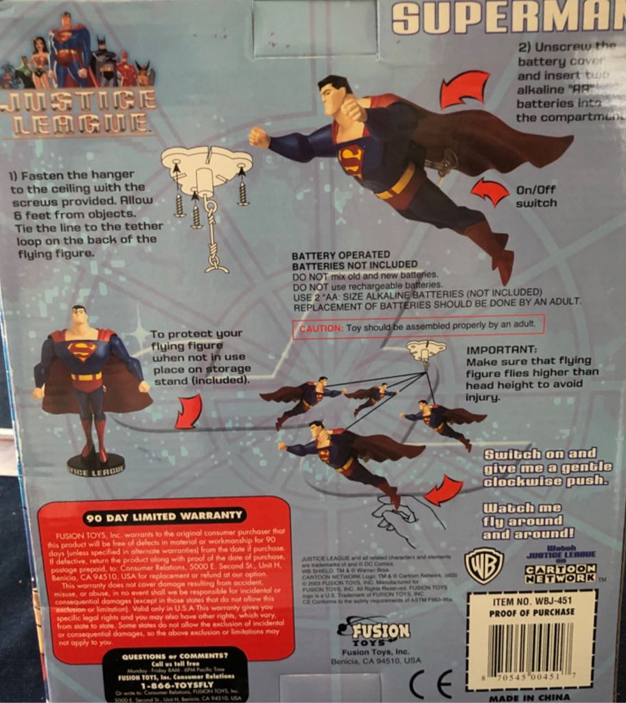 Flying Superman Justice League - Fusion Toys (Superman) action figure collectible [Barcode 870545004517] - Main Image 2
