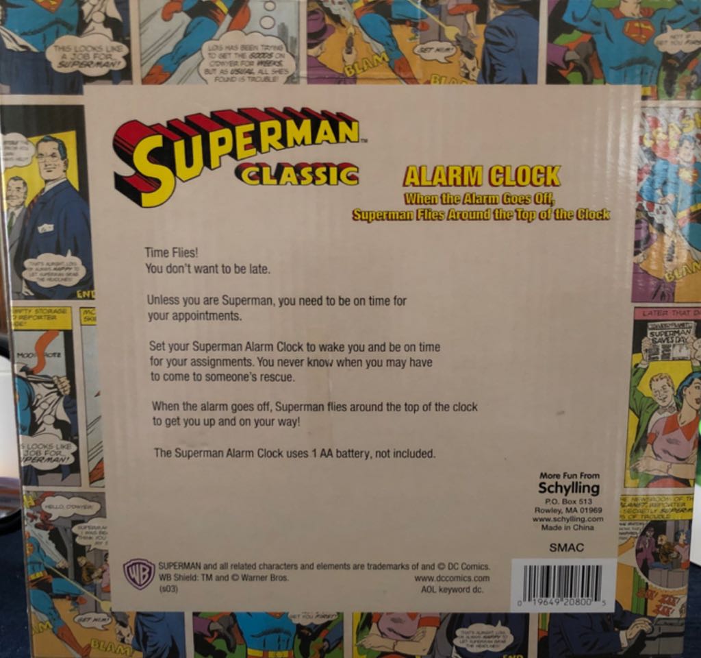 Superman Classic Alarm Click - Schylling (Superman) action figure collectible [Barcode 019649208005] - Main Image 2