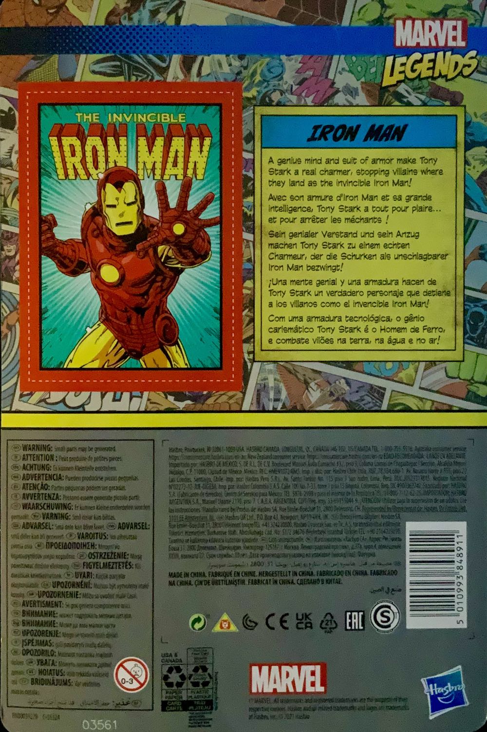 Marvel Legends : Iron Man - Hasbro (Marvel Legends Retro) action figure collectible [Barcode 5010993848911] - Main Image 2