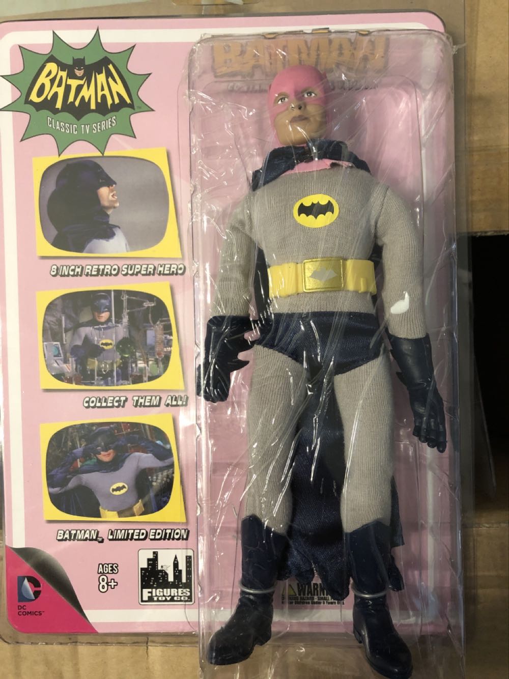 Batman - Figures Toy Company - Classic 1966 TV Series - Batman Contaminated Cowl Variant 8” Action Figure - Figures Toy Company (Batman Classic TV Show) action figure collectible [Barcode 728028299083] - Main Image 3