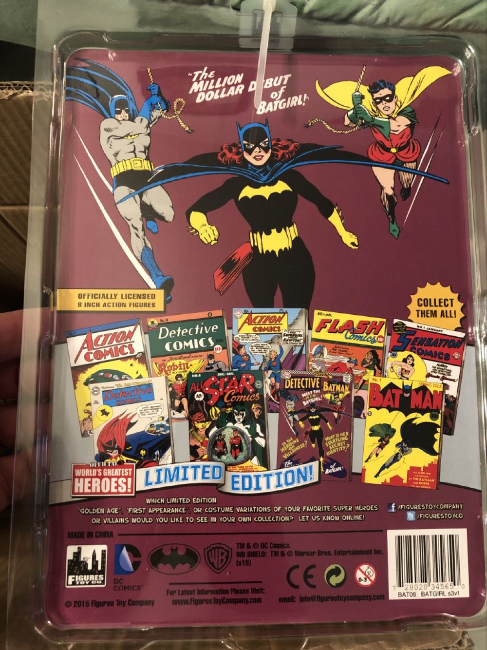 Worlds Greatest Heroes Retro Batgirl (Million Dollar Debut) W/ Removable Cowl Carded - Figures Toy Company (Batman) action figure collectible [Barcode 728028345650] - Main Image 2