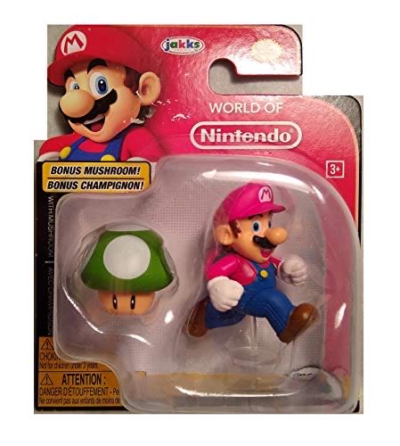 Jakks Mario Action Figure With Mushroom  action figure collectible [Barcode 039897790039] - Main Image 1