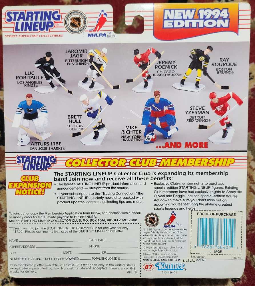 Starting Lineup Jaromir Jagr Pittsburgh Penguins  - Kenner action figure collectible [Barcode 076281684024] - Main Image 2