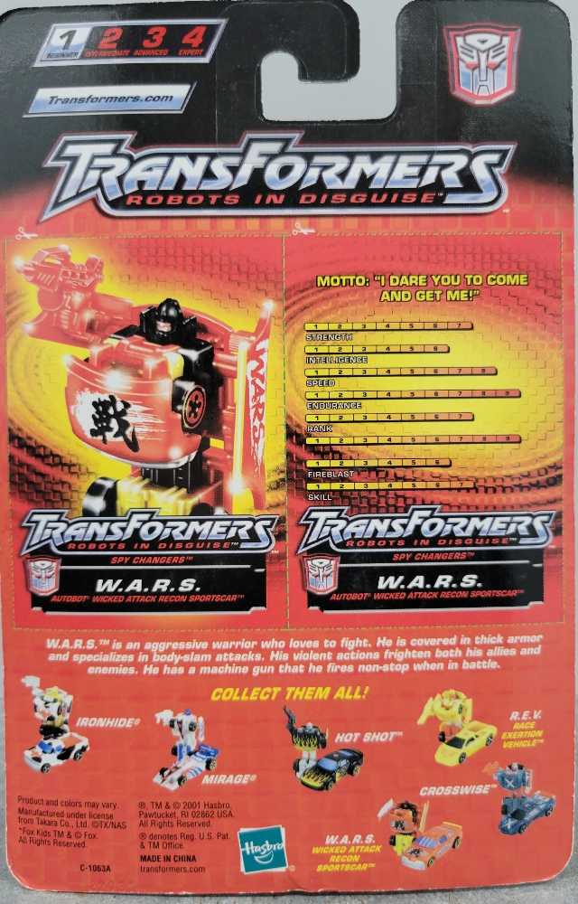 W.A.R.S. (Clear KB) - Hasbro (Robots In Disguise RID) action figure collectible [Barcode 076930265505] - Main Image 3