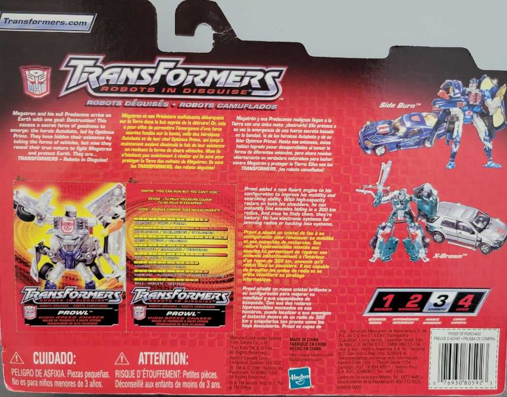 Prowl 1st Carded - Hasbro (Robots In Disguise RID) action figure collectible [Barcode 076930805923] - Main Image 3
