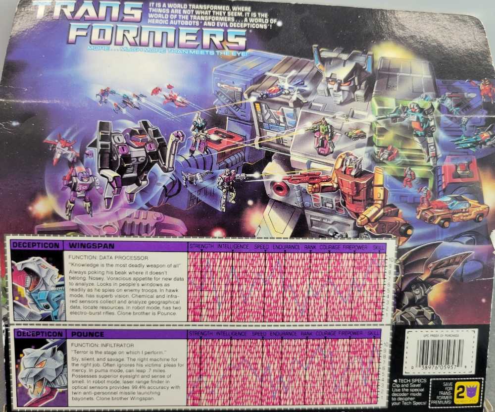 Transformers G1 Wingspan Decepticon Clones - Hasbro (1984) action figure collectible [Barcode 038976059579] - Main Image 3